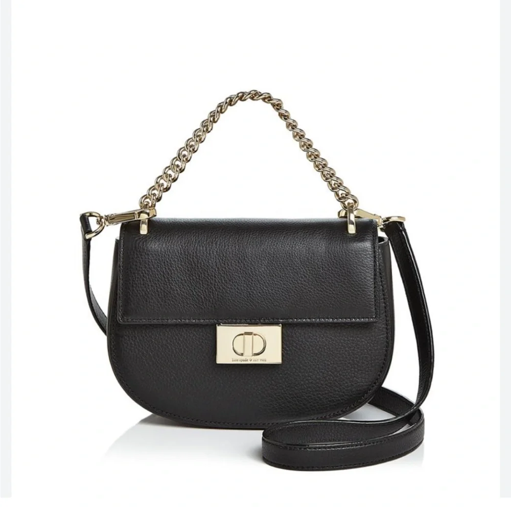 Kate Spade ♠️ Greenwood place Rita black handbag with strap and gold chain - Picture 1 of 17